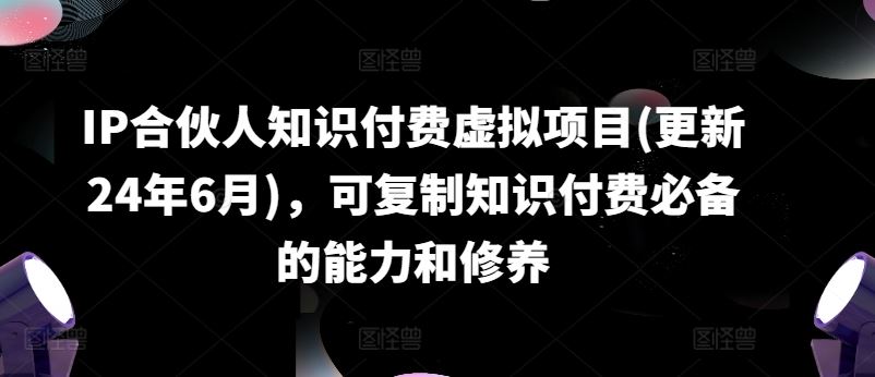 IP合伙人知识付费虚拟项目(更新24年6月)，可复制知识付费必备的能力和修养-夜影资源