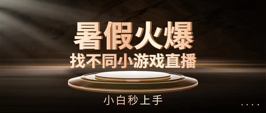暑假火爆找不同小游戏直播间，小白秒上手-夜影资源