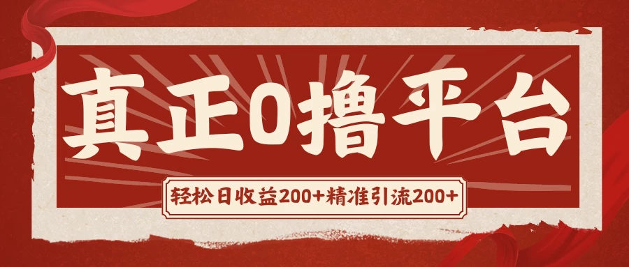 真正的0撸项目，每天轻松收入500+，有钱有产品，还有管道收益-夜影资源