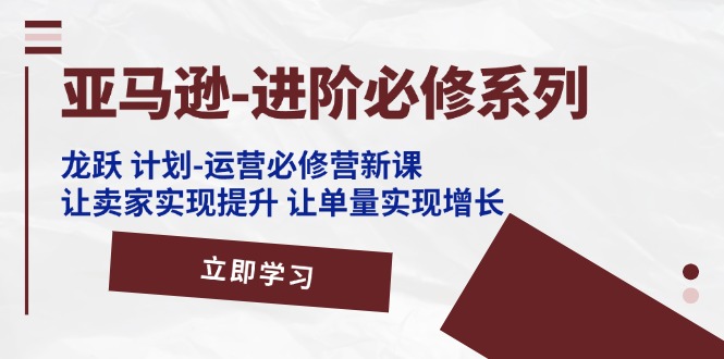 （11623期）亚马逊-进阶必修系列，龙跃 计划-运营必修营新课，让卖家实现提升 让单…-夜影资源