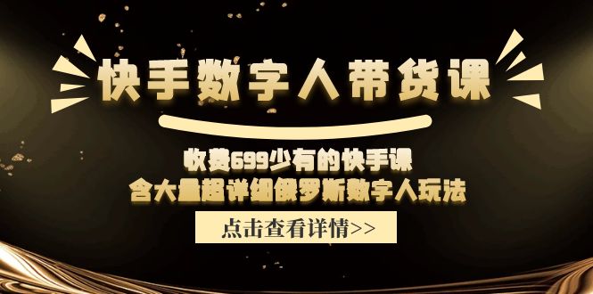 收费699少有的快手数字人带货课，含大量超详细俄罗斯数字人玩法-夜影资源