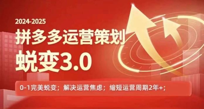 2024-2025拼多多运营策略蜕变3.0，0~1完美蜕变，解决信息焦虑-夜影资源