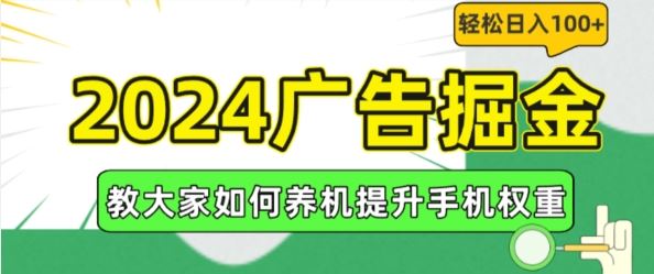 2024广告掘金，教大家如何养机提升手机权重，轻松日入100+【揭秘】-夜影资源