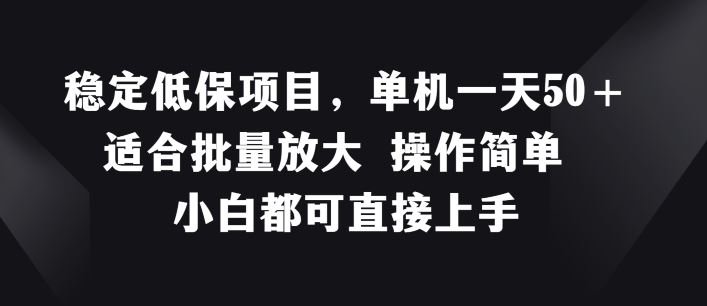 稳定低保项目，单机一天50+适合批量放大 操作简单 小白都可直接上手【揭秘】-夜影资源