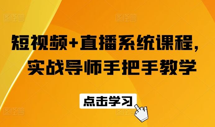 短视频+直播系统课程，实战导师手把手教学-夜影资源