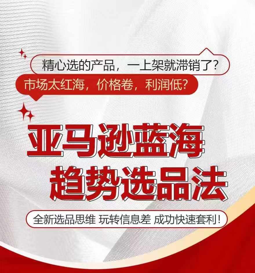 亚马逊蓝海趋势选法，全新选品思维，玩转信息差-夜影资源