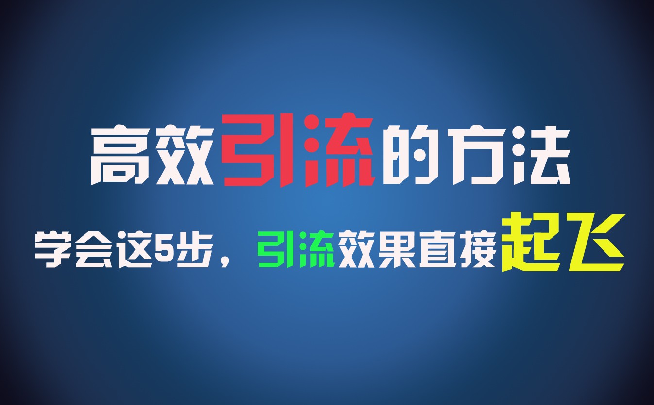 高效引流的方法，可以帮助你日引300+创业粉，一年轻松收入30万，比打工强太多！-夜影资源