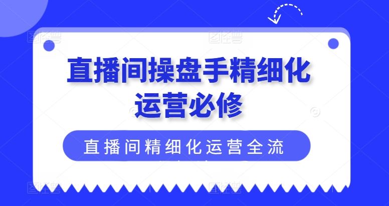 直播间操盘手精细化运营必修，直播间精细化运营全流程解读-夜影资源