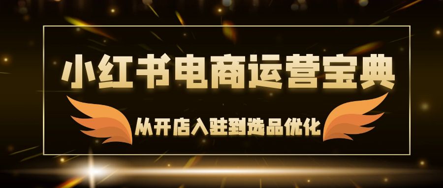 （12497期）小红书电商运营宝典：从开店入驻到选品优化，一站式解决你的电商难题-夜影资源