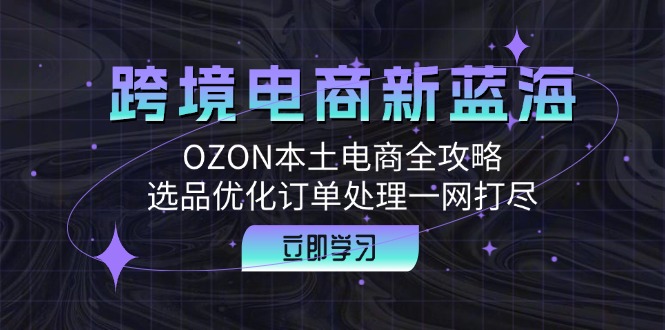 跨境电商新蓝海：OZON本土电商全攻略，选品优化订单处理一网打尽-夜影资源