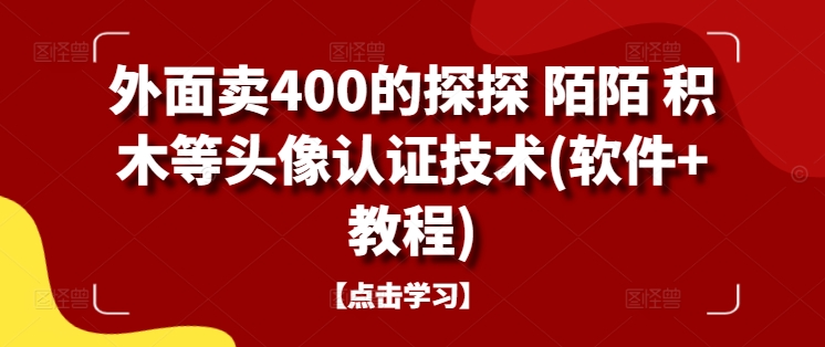 外面卖400的探探 陌陌 积木等头像认证技术(软件+教程)-夜影资源